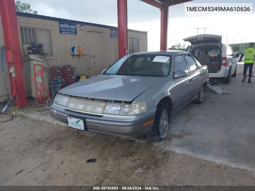 1991 Mercury Sable Ls VIN: 1MECM5349MA610636 Lot: 39750593