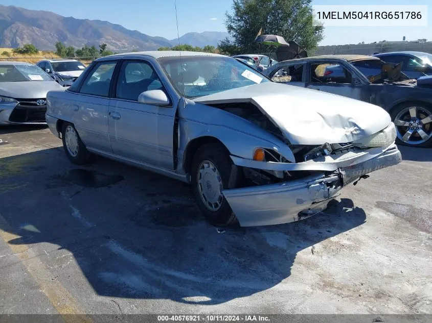 1994 Mercury Sable Gs VIN: 1MELM5041RG651786 Lot: 40576921