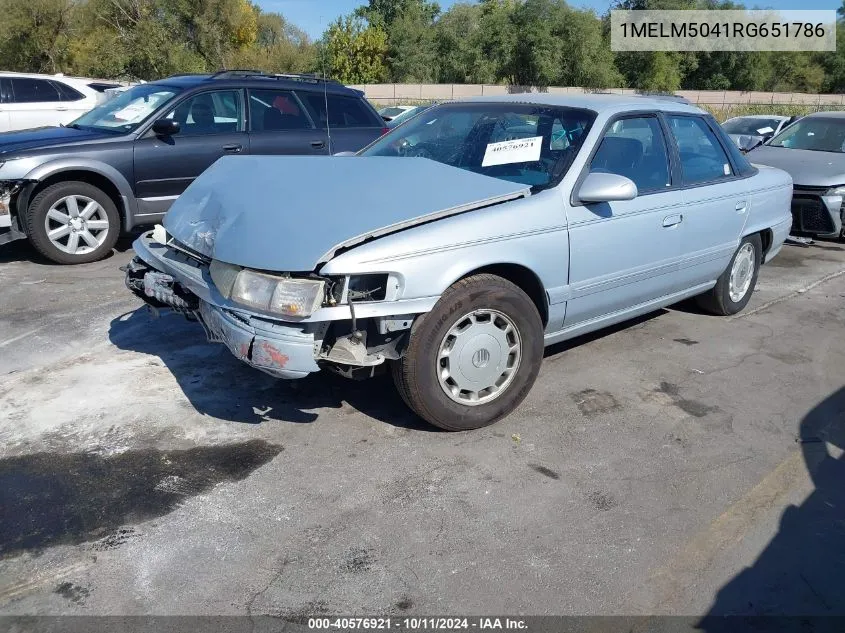 1994 Mercury Sable Gs VIN: 1MELM5041RG651786 Lot: 40576921