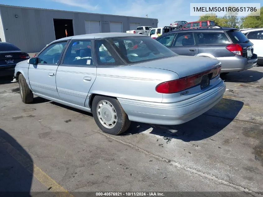 1994 Mercury Sable Gs VIN: 1MELM5041RG651786 Lot: 40576921