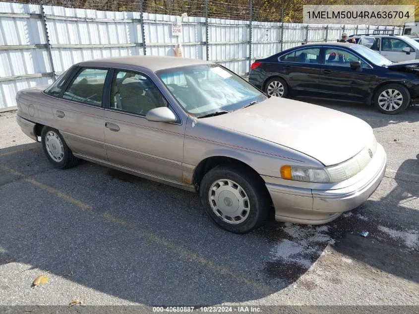 1994 Mercury Sable Gs VIN: 1MELM50U4RA636704 Lot: 40680887