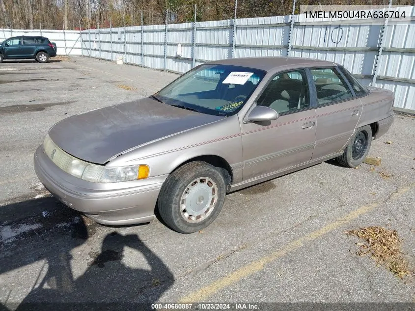 1994 Mercury Sable Gs VIN: 1MELM50U4RA636704 Lot: 40680887