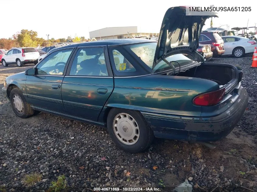 1995 Mercury Sable Gs VIN: 1MELM50U9SA651205 Lot: 40671869