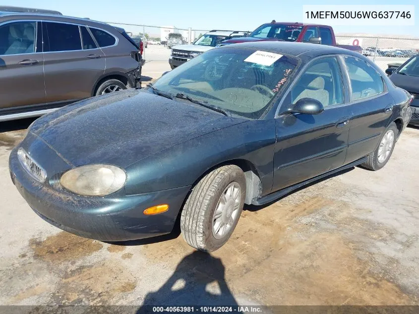 1998 Mercury Sable Gs/Ls VIN: 1MEFM50U6WG637746 Lot: 40563981