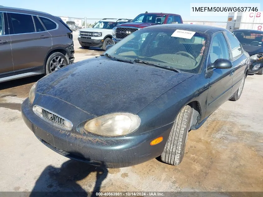 1998 Mercury Sable Gs/Ls VIN: 1MEFM50U6WG637746 Lot: 40563981