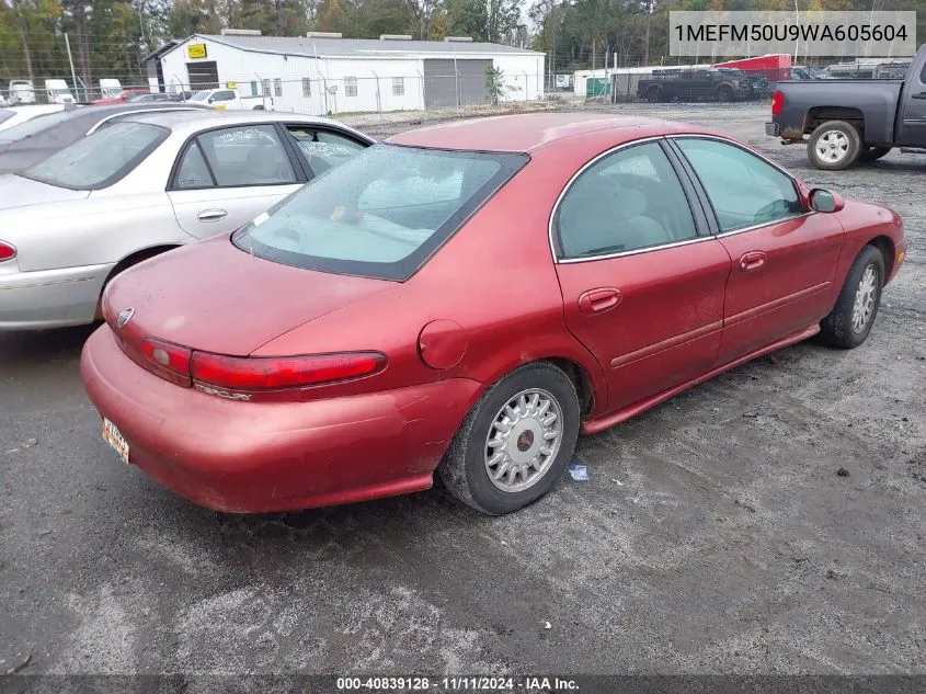 1998 Mercury Sable Gs/Ls VIN: 1MEFM50U9WA605604 Lot: 40839128