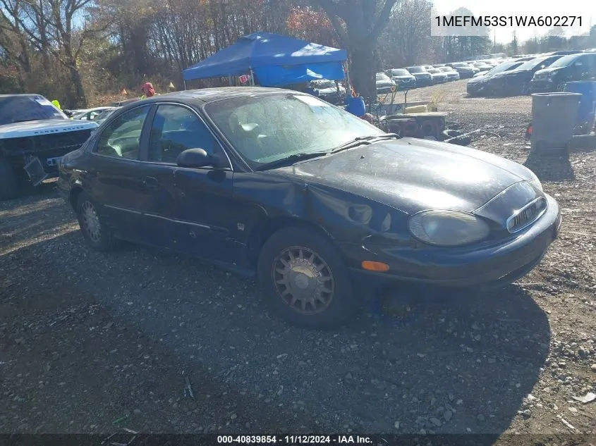 1998 Mercury Sable Ls VIN: 1MEFM53S1WA602271 Lot: 40839854