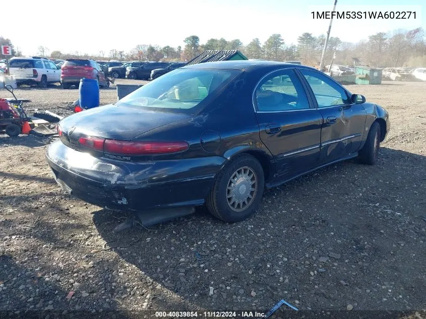 1998 Mercury Sable Ls VIN: 1MEFM53S1WA602271 Lot: 40839854