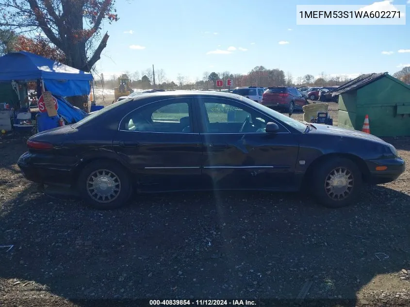 1998 Mercury Sable Ls VIN: 1MEFM53S1WA602271 Lot: 40839854