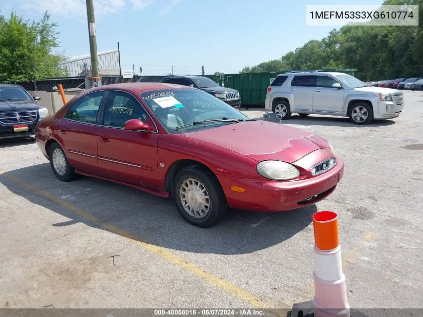 1999 Mercury Sable Ls VIN: 1MEFM53S3XG610774 Lot: 40058018