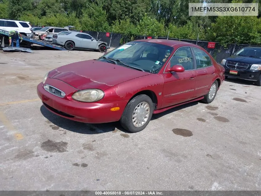 1999 Mercury Sable Ls VIN: 1MEFM53S3XG610774 Lot: 40058018