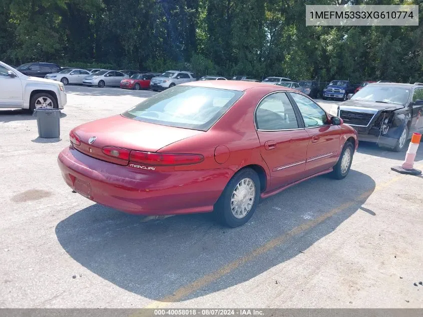 1999 Mercury Sable Ls VIN: 1MEFM53S3XG610774 Lot: 40058018