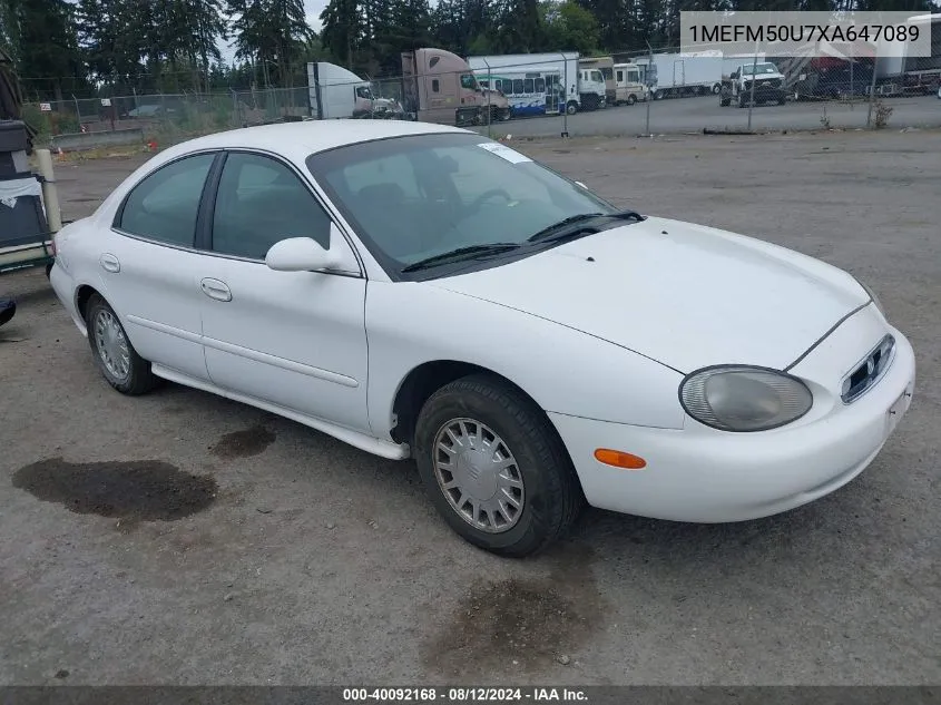 1999 Mercury Sable Gs VIN: 1MEFM50U7XA647089 Lot: 40092168