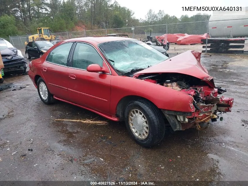 1999 Mercury Sable Gs VIN: 1MEFM50U0XA640131 Lot: 40827526