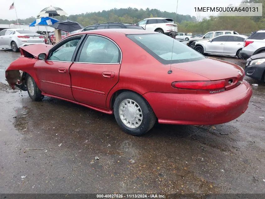 1999 Mercury Sable Gs VIN: 1MEFM50U0XA640131 Lot: 40827526