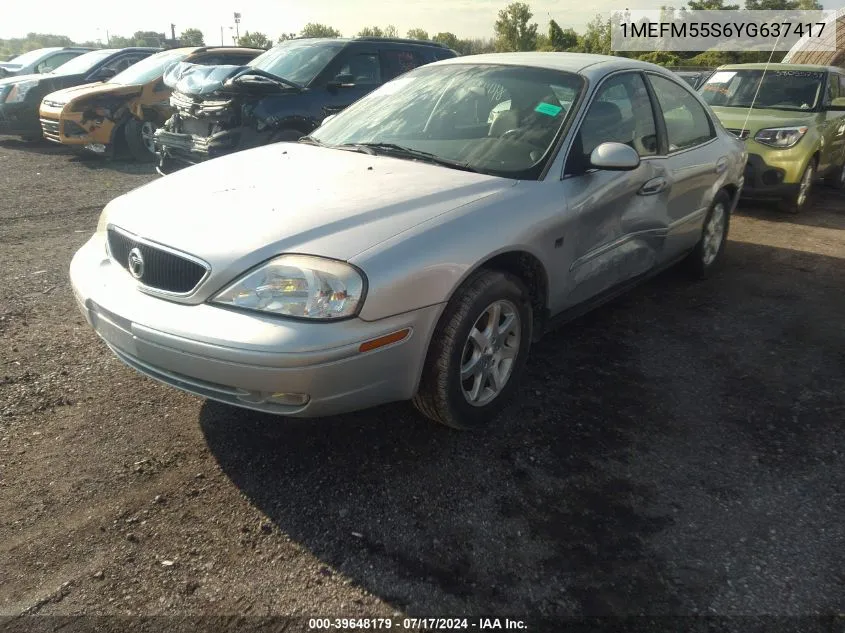 2000 Mercury Sable Ls Premium VIN: 1MEFM55S6YG637417 Lot: 39648179