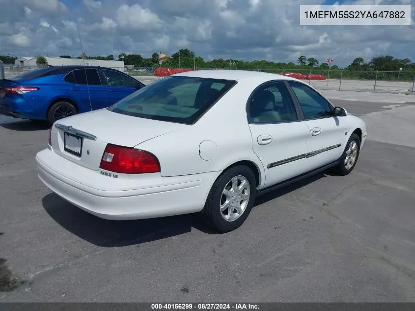 2000 Mercury Sable Ls Premium VIN: 1MEFM55S2YA647882 Lot: 40156299