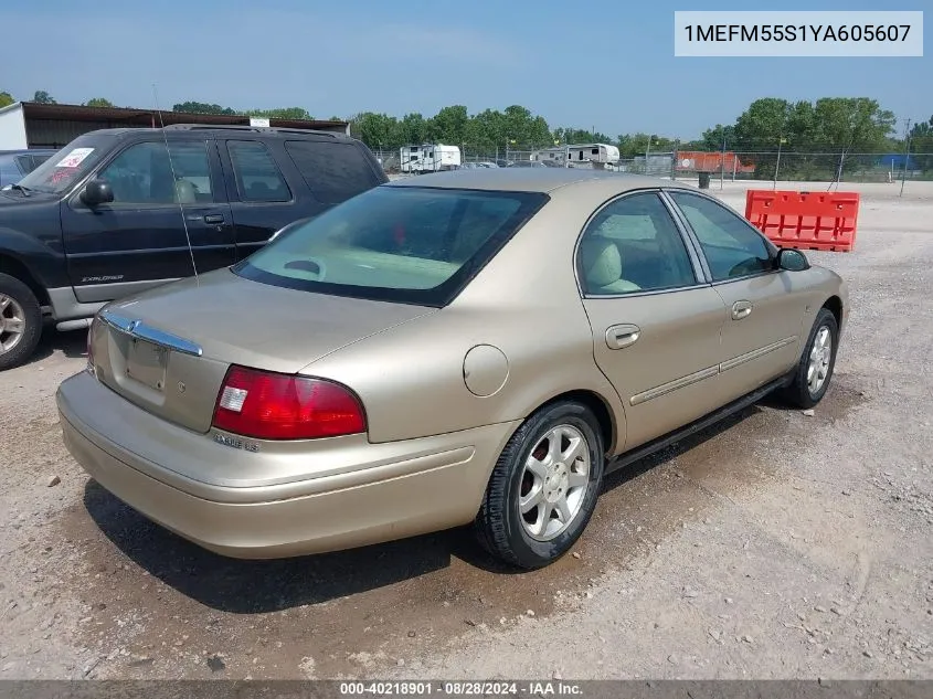 2000 Mercury Sable Ls Premium VIN: 1MEFM55S1YA605607 Lot: 40218901