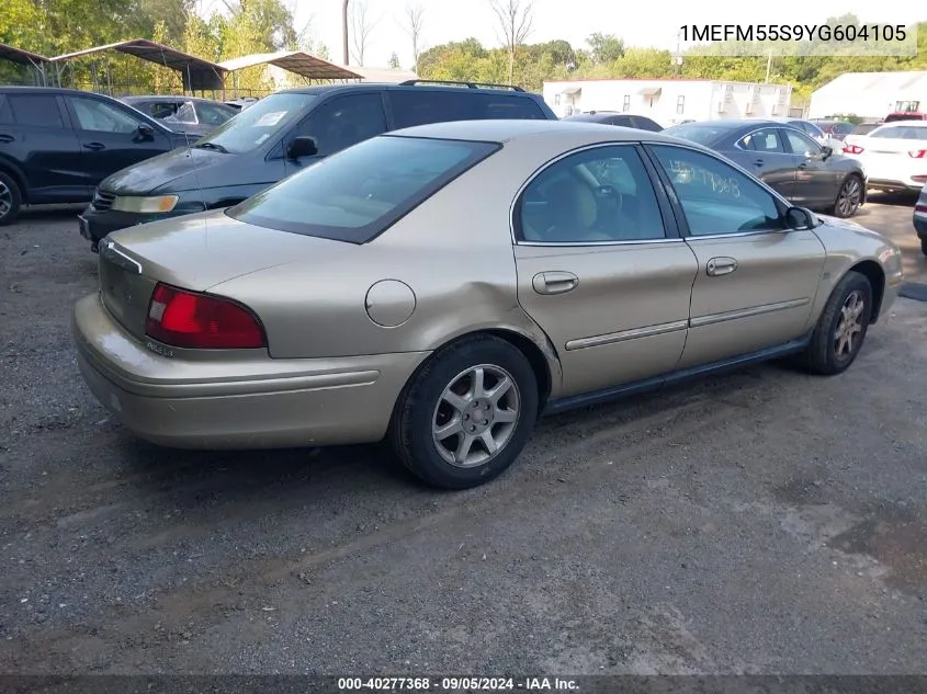 2000 Mercury Sable Ls Premium VIN: 1MEFM55S9YG604105 Lot: 40277368