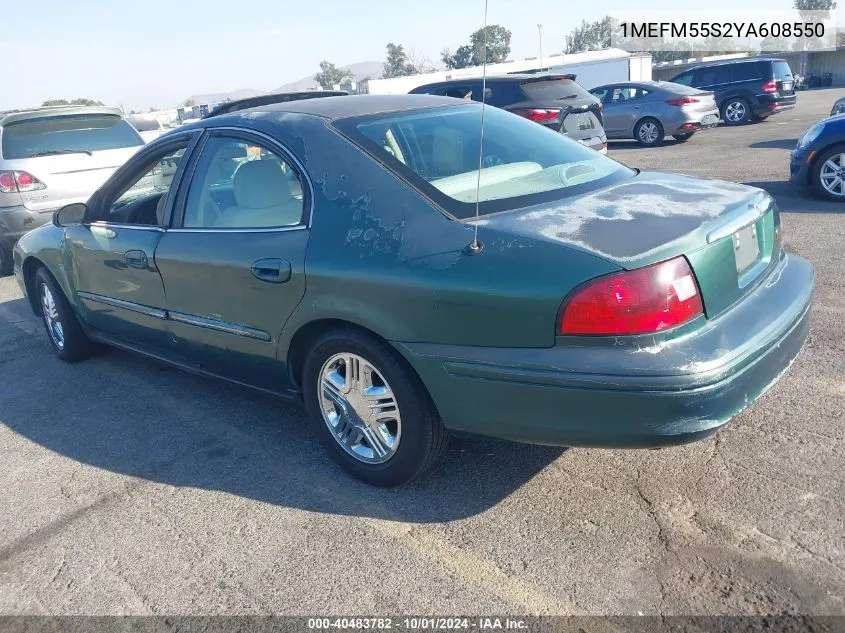 2000 Mercury Sable Ls Premium VIN: 1MEFM55S2YA608550 Lot: 40483782