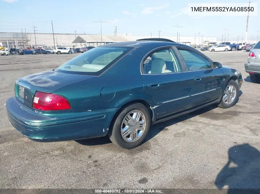 2000 Mercury Sable Ls Premium VIN: 1MEFM55S2YA608550 Lot: 40483782