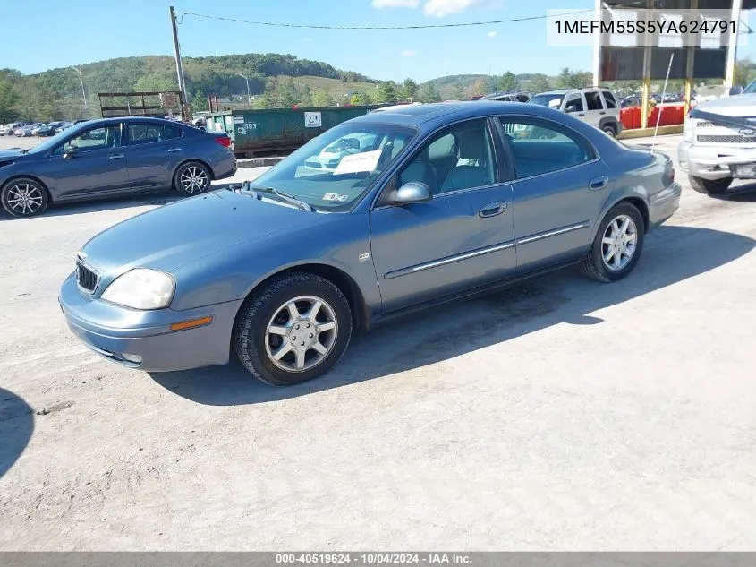 2000 Mercury Sable Ls Premium VIN: 1MEFM55S5YA624791 Lot: 40519624