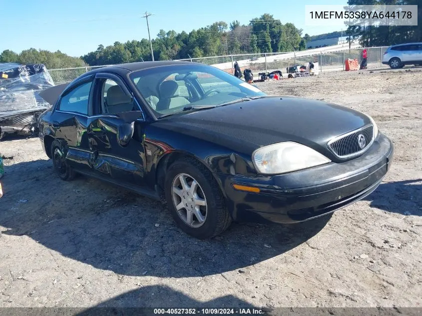 2000 Mercury Sable Ls VIN: 1MEFM53S8YA644178 Lot: 40527352