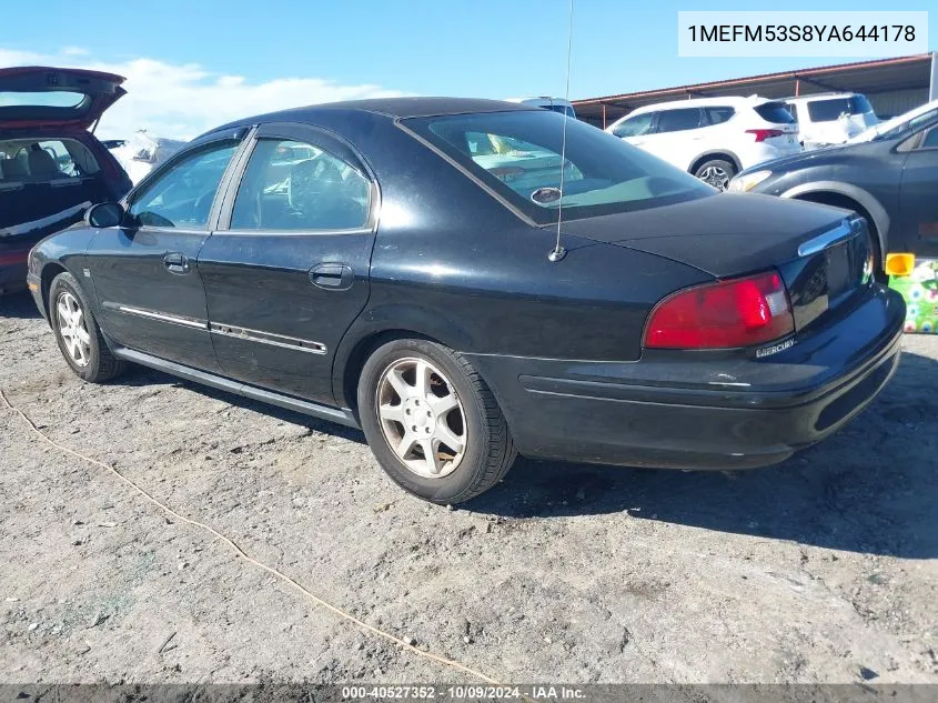 2000 Mercury Sable Ls VIN: 1MEFM53S8YA644178 Lot: 40527352