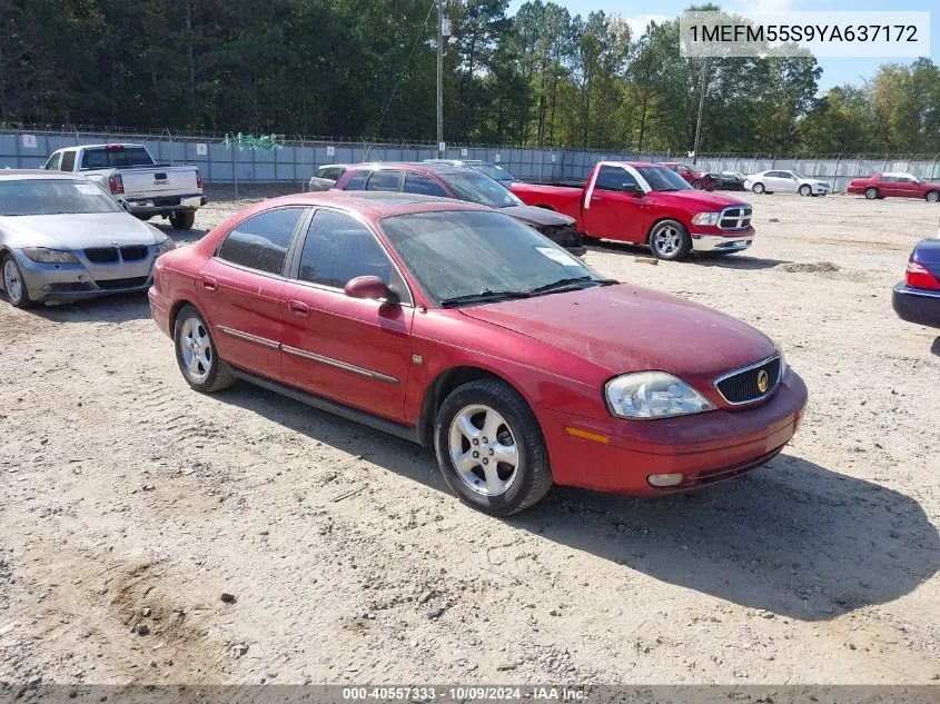 2000 Mercury Sable Ls Premium VIN: 1MEFM55S9YA637172 Lot: 40557333