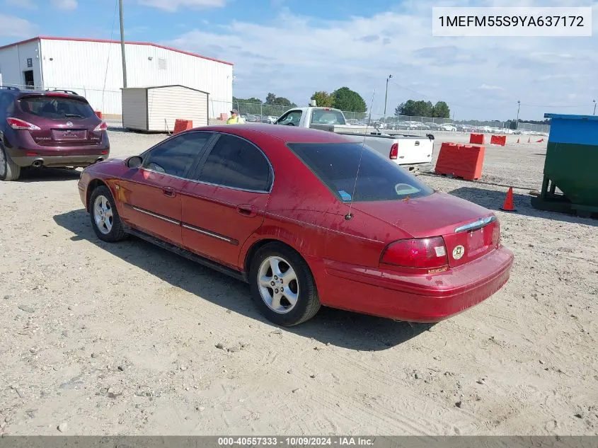 2000 Mercury Sable Ls Premium VIN: 1MEFM55S9YA637172 Lot: 40557333