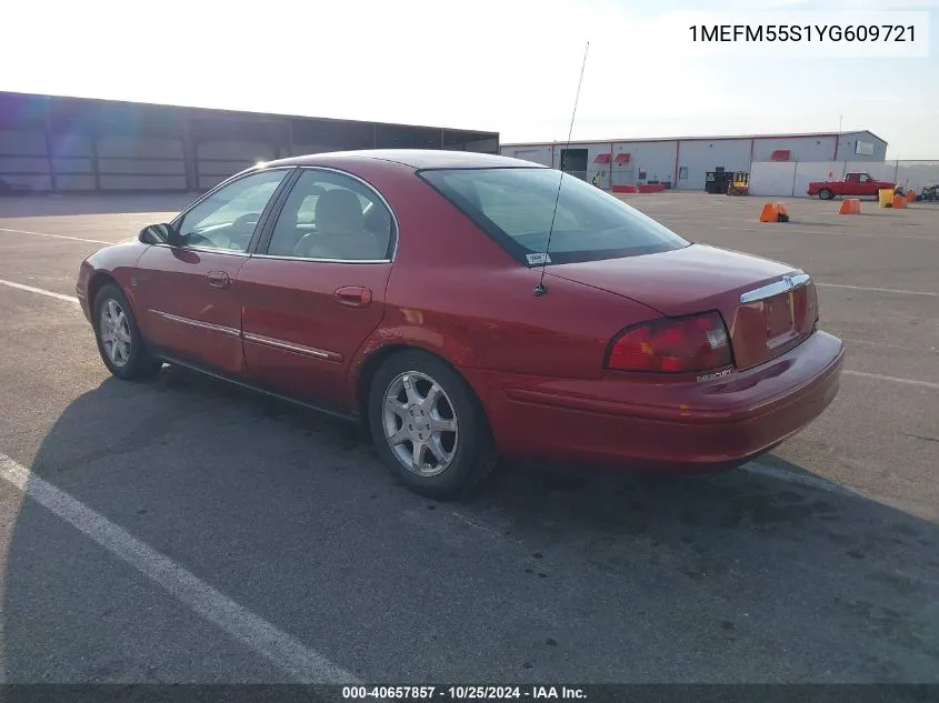 2000 Mercury Sable Ls Premium VIN: 1MEFM55S1YG609721 Lot: 40657857