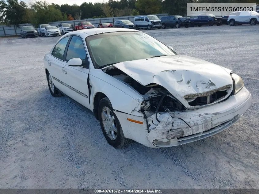 2000 Mercury Sable Ls Premium VIN: 1MEFM55S4YG605033 Lot: 40761572