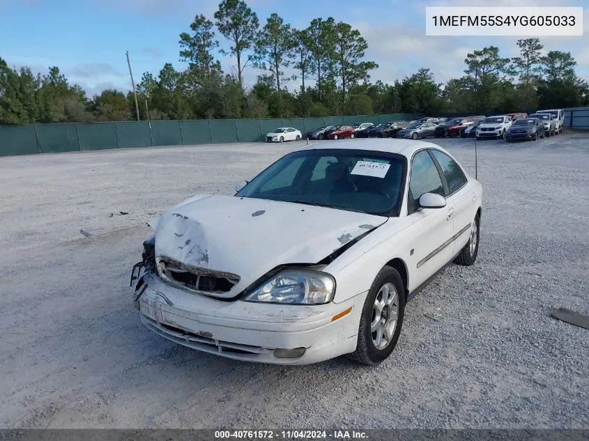 2000 Mercury Sable Ls Premium VIN: 1MEFM55S4YG605033 Lot: 40761572