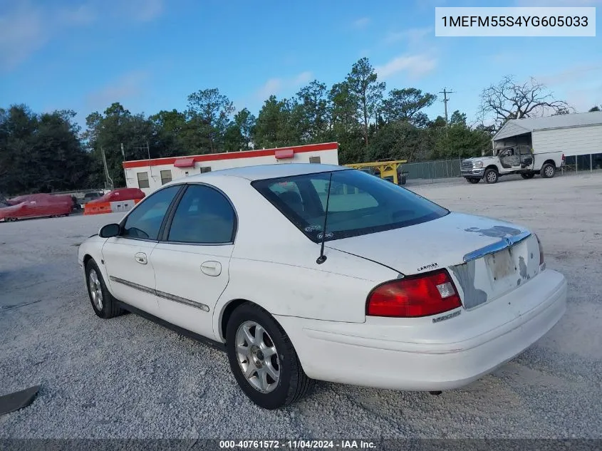 2000 Mercury Sable Ls Premium VIN: 1MEFM55S4YG605033 Lot: 40761572