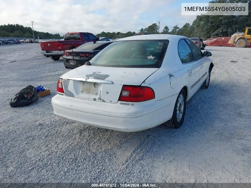 2000 Mercury Sable Ls Premium VIN: 1MEFM55S4YG605033 Lot: 40761572