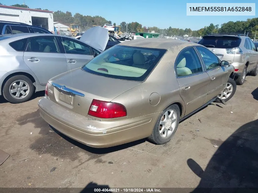 2001 Mercury Sable Ls Premium VIN: 1MEFM55S81A652848 Lot: 40646021