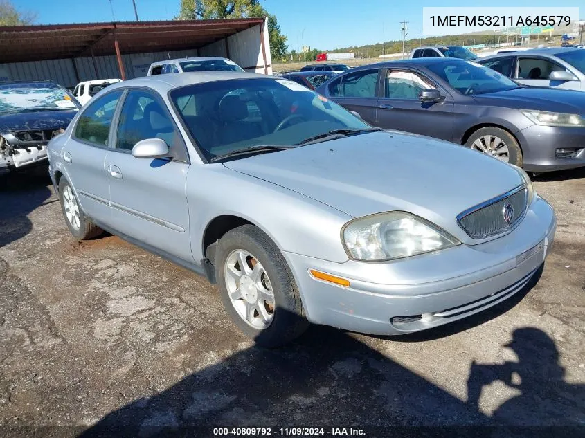 2001 Mercury Sable Ls VIN: 1MEFM53211A645579 Lot: 40809792