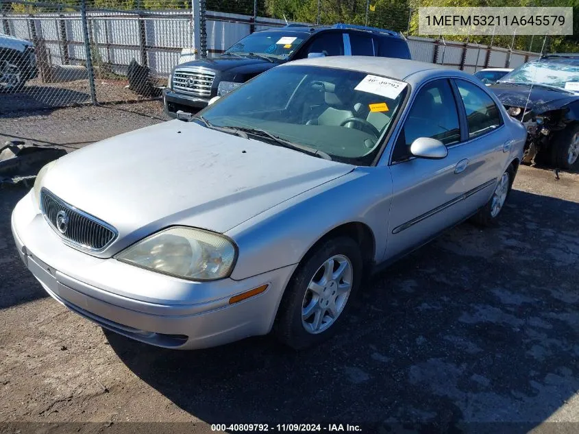 2001 Mercury Sable Ls VIN: 1MEFM53211A645579 Lot: 40809792