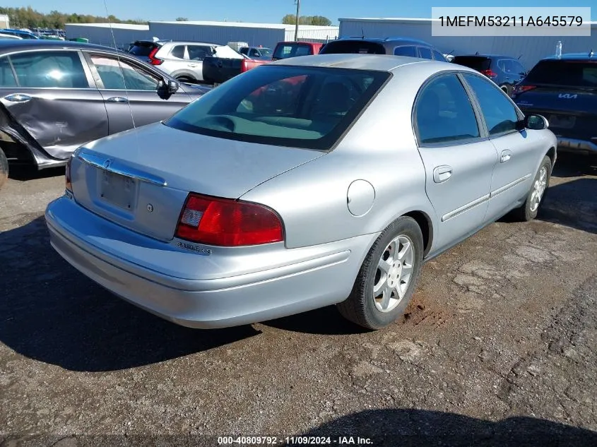 2001 Mercury Sable Ls VIN: 1MEFM53211A645579 Lot: 40809792