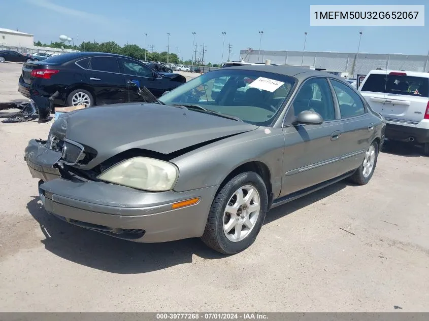 2002 Mercury Sable Gs VIN: 1MEFM50U32G652067 Lot: 39777268