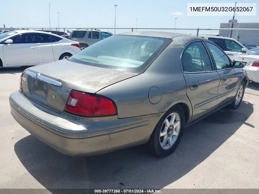 2002 Mercury Sable Gs VIN: 1MEFM50U32G652067 Lot: 39777268