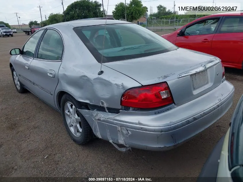 2002 Mercury Sable Gs VIN: 1MEFM50U02G629247 Lot: 39897153