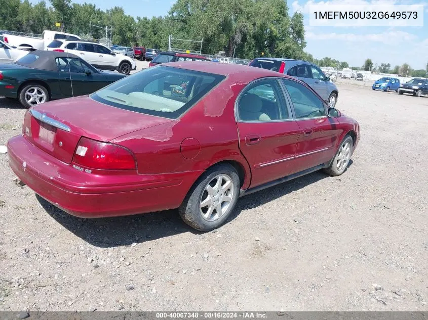 1MEFM50U32G649573 2002 Mercury Sable Gs