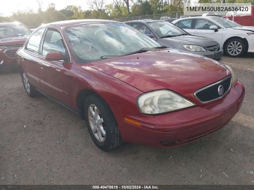 2002 Mercury Sable Gs VIN: 1MEFM50U82A636420 Lot: 40470619