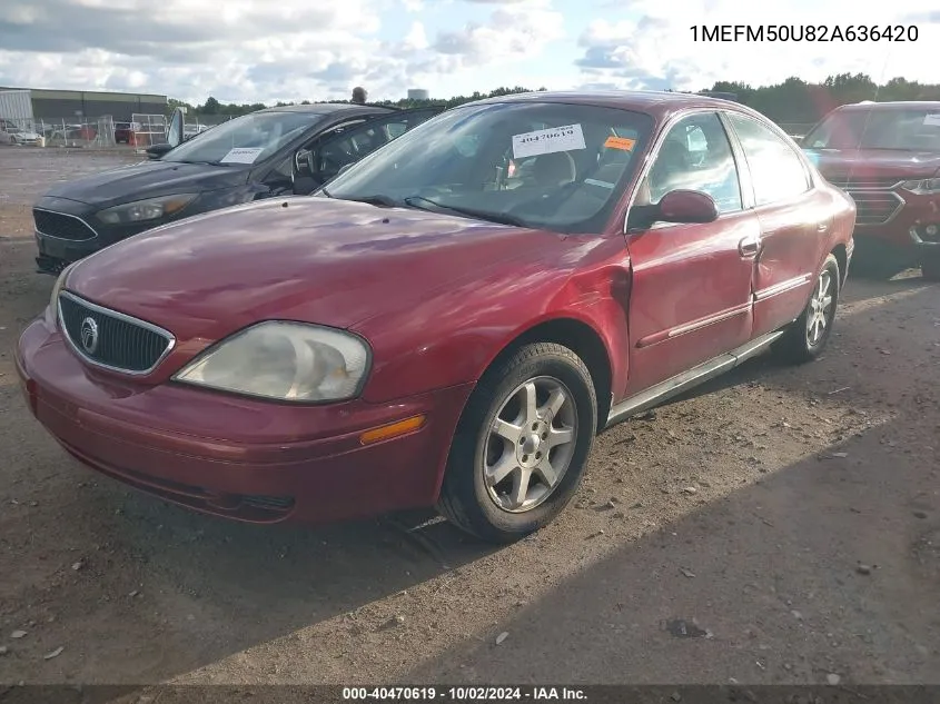 2002 Mercury Sable Gs VIN: 1MEFM50U82A636420 Lot: 40470619