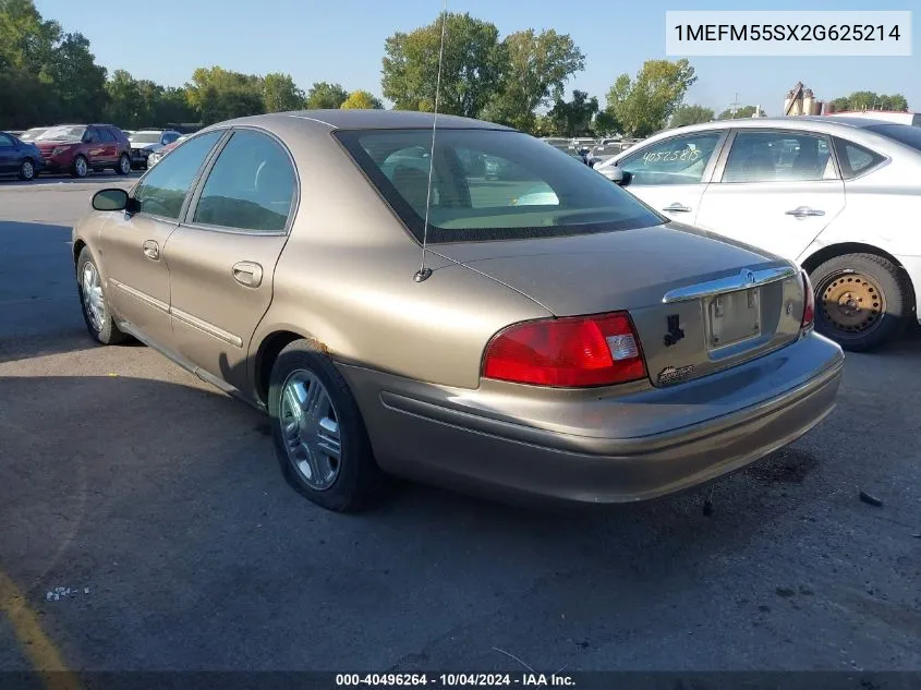 2002 Mercury Sable Ls Premium VIN: 1MEFM55SX2G625214 Lot: 40496264