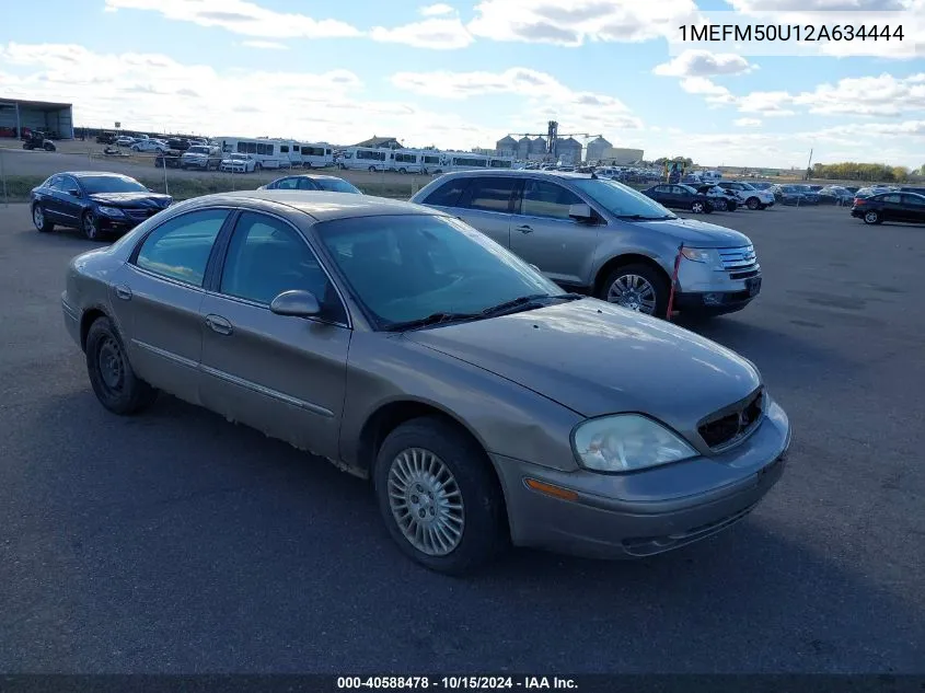 2002 Mercury Sable Gs VIN: 1MEFM50U12A634444 Lot: 40588478