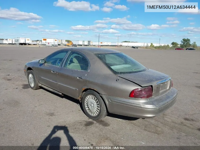 2002 Mercury Sable Gs VIN: 1MEFM50U12A634444 Lot: 40588478