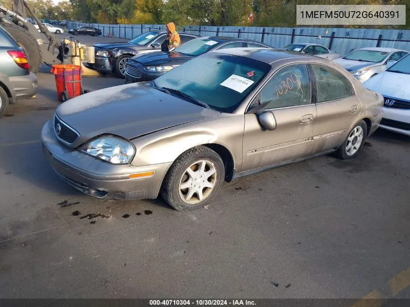 2002 Mercury Sable Gs VIN: 1MEFM50U72G640391 Lot: 40710304