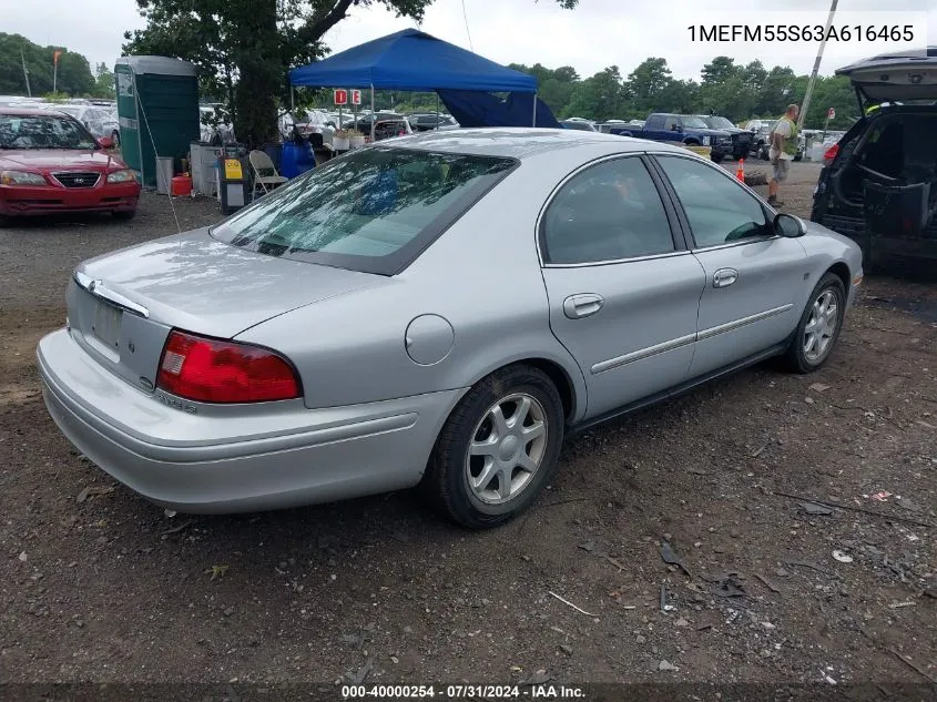 2003 Mercury Sable Ls Premium VIN: 1MEFM55S63A616465 Lot: 40000254